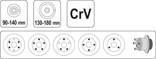 Bremsscheiben Bremstrommeln Abzieher Radnabe Radlager Demontagewerkzeug 90-180mm