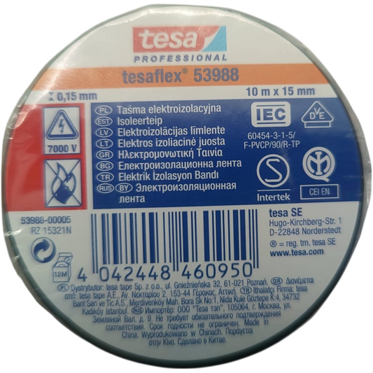 tesa Isolierband Kabelisolierung Kabel Kabelschutzband schwarz 10m x 15mm