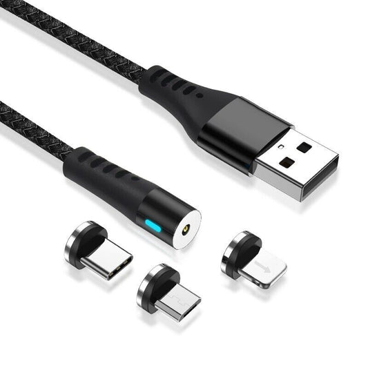 USB Adapter Kabel magnetisch wechselbar USB-C microUSB 8PIN für IPhone 1,0m 2A