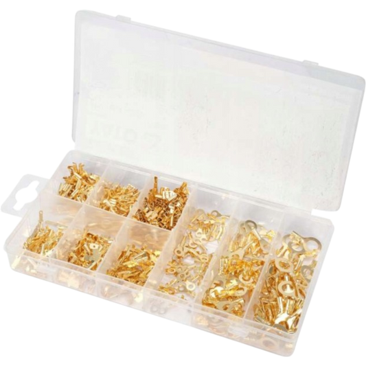 elektro Kabel Steckverbinder Messing Sortiment 450 Kfz Kabelschuhe Flachstecker