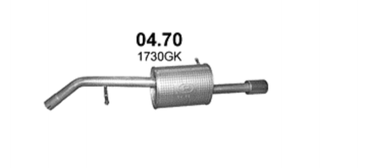 Final dampers exhaust end pot for Citroen C3 II DS3 1.4 HDI 70 68PS