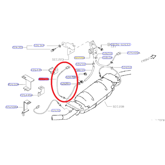 Abgas Temperatur Sensor Fühler für Nissan Cabstar F24M 22640LC30C ZD30DDTI Motor