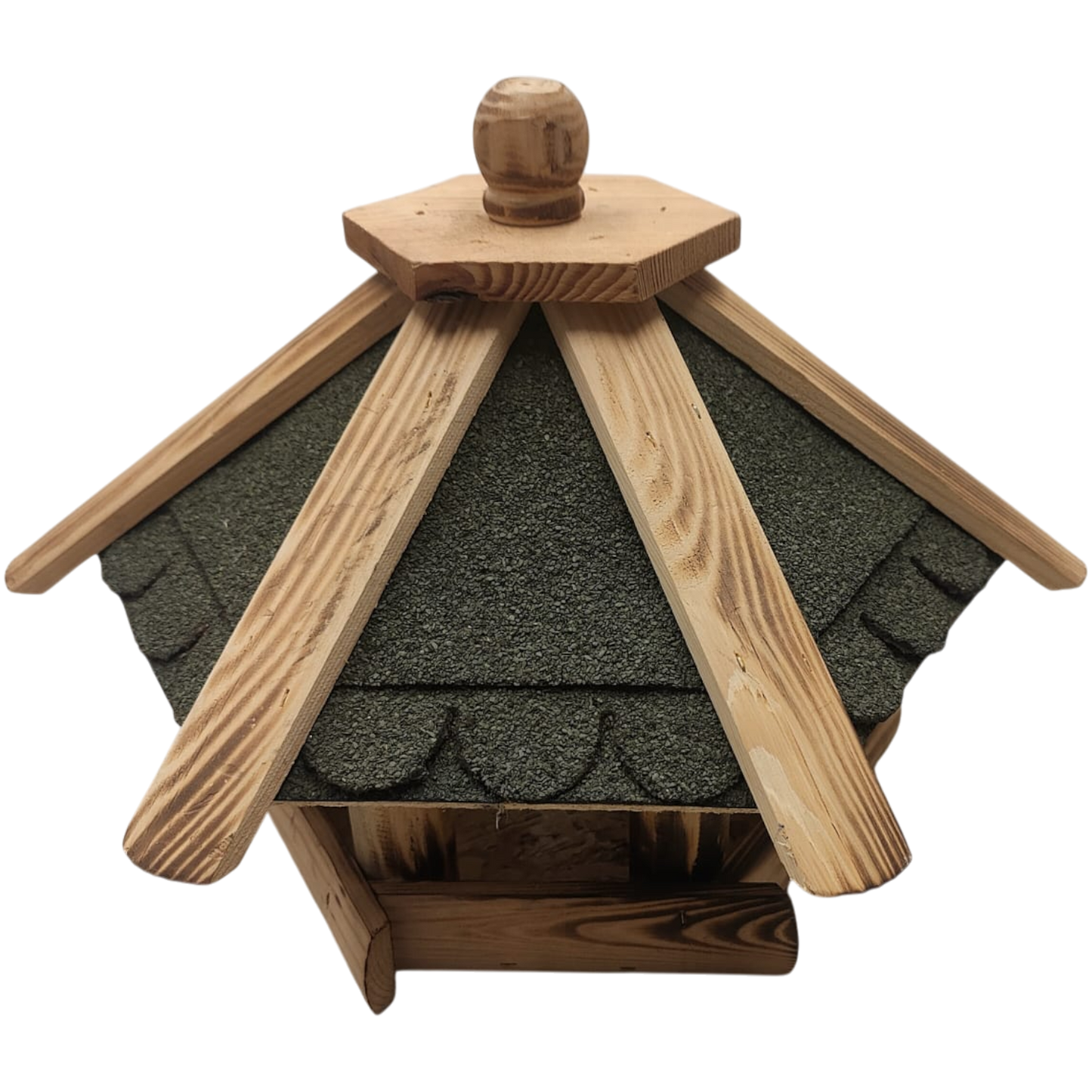 Futterhaus Vogelhaus 6-eckig Vogelvilla Vogelfutterhaus Nr.17 mit Bitumen