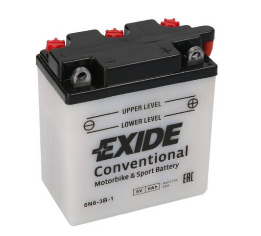 EXIDE Motorradbatterie 6N6-3B-1 Batterie Motorrad 6V 6Ah 40A für Yamaha Honda MZ