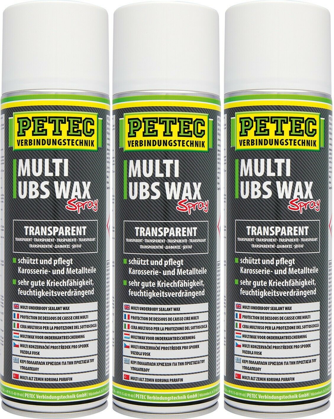 3x PETEC 73450 Wax Unterbodenschutz 500ml Rostschutz Wachs transparent 170°C