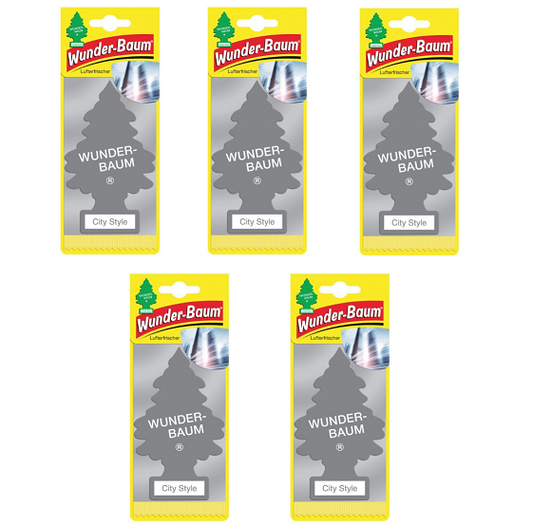 5x Wunderbaum City Style Duft Baum Autoduft Auto Lufterfrischer Spiegel Raumduft