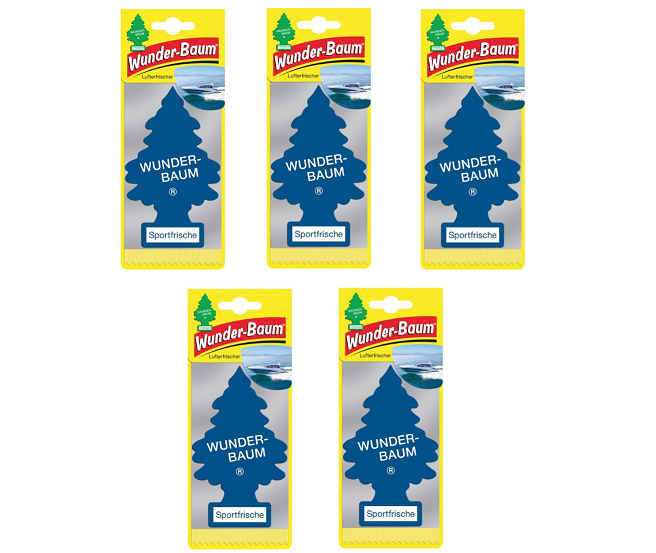 5x Wunderbaum Sportfrische DuftBaum Autoduft Auto Lufterfrischer SpiegelRaumduft