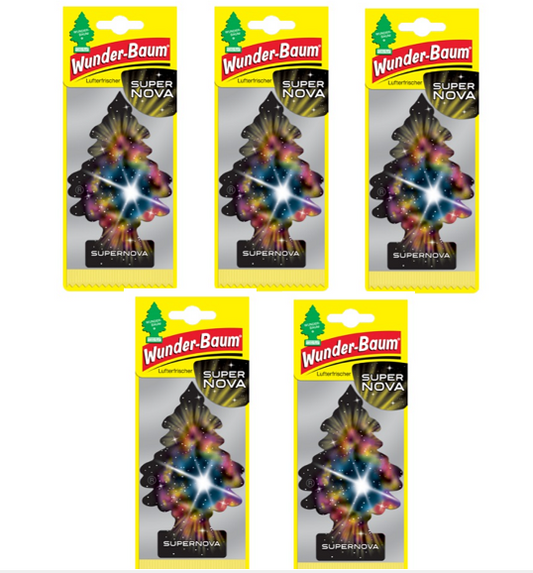 5x Wunderbaum Supernova Duft Baum Autoduft Auto Lufterfrischer Spiegel Raumduft