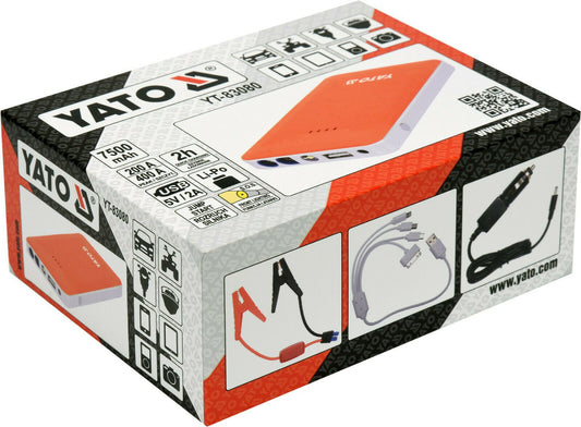 YATO YT-83080 Akku Ladegerät Starthilfe PowerBank JumpStart Funktion 7500mAh