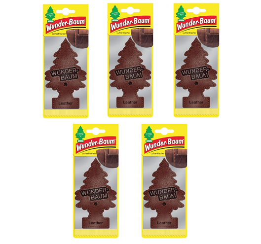 5x Wunderbaum Leder Duft Baum Autoduft Auto Lufterfrischer Spiegel Raumduft
