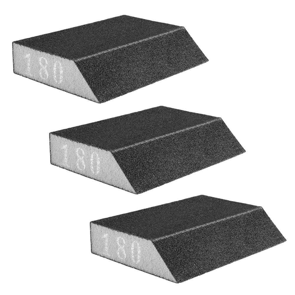 3x Universal Schleifschwamm Schleifklotz K180 auswaschbar mittel / fein 12x25x90