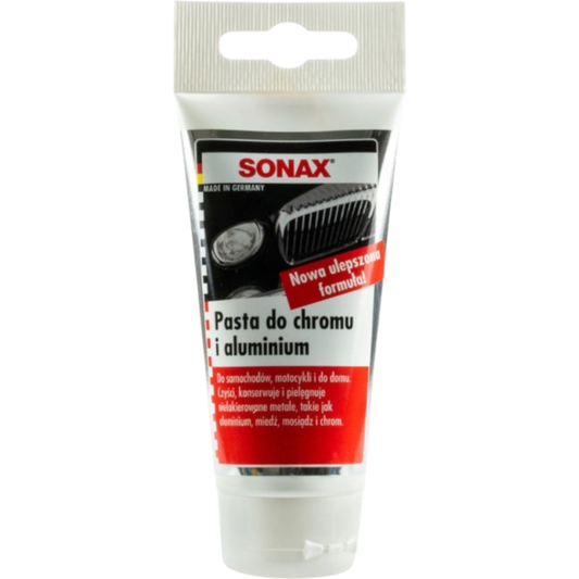 SONAX Chrom Alu Polier Paste Metall Politur Pflege Glanz Reiniger 75ml