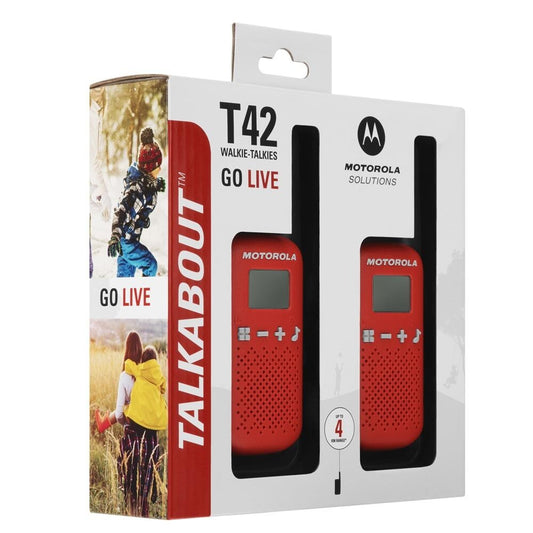 Motorola Talkabout T42 Walkie-Talkie 2er-Set PMR446 Funkgeräte 16Kanäle 4km Rot