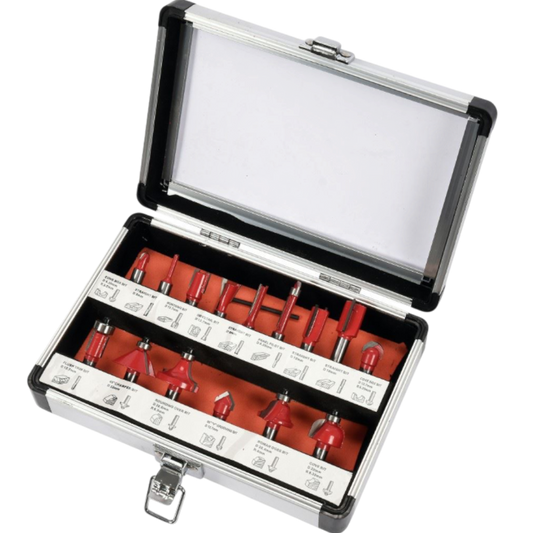 Fräsersatz Nutfräser Oberfräser Holzfräser Set 15tlg hartmetall 8mm Schaft