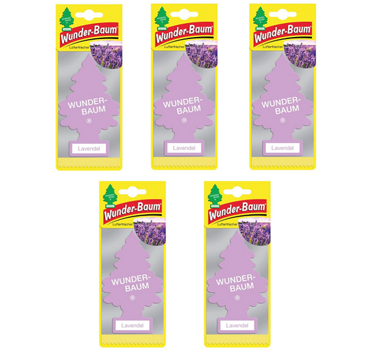 5x Wunderbaum Lavendel Duft Baum Autoduft Auto Lufterfrischer Spiegel Raumduft
