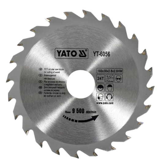 Kreissägeblatt Holzsäge 160x30x2,8x2mm 24T TCT Sägeblatt Scheibe 9500min1
