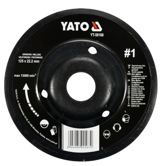 Schleifscheibe Holzraspel 125x22,2mm Raspelscheibe 13000min1 Universalraspel #1