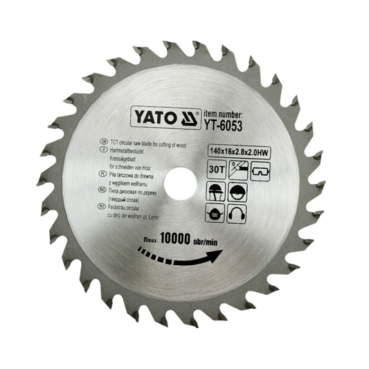 Kreissägeblatt Holzsäge 140x16x2,8x2mm 30T TCT Sägeblatt Scheibe 10000min1