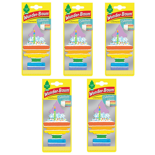 5x Wunderbaum Celebrate Duft Baum Autoduft Auto Lufterfrischer Spiegel Raumduft