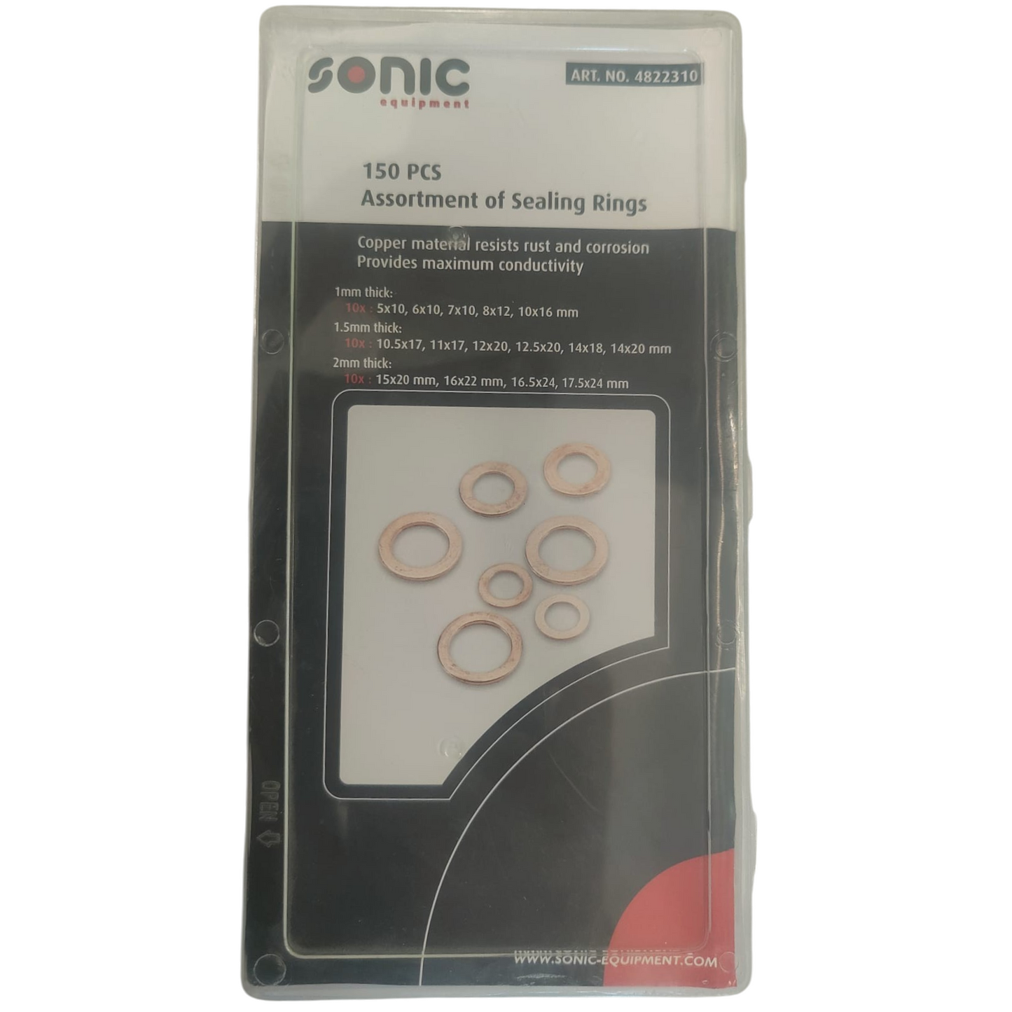 Sonic Kupfer Dichtung Set Sortiment Unterlegscheibe Dichtring Kupferringe 150tlg