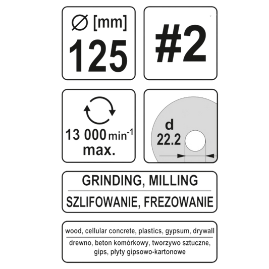 Schleifscheibe für Holz - Raspelscheibe Flexscheibe für Winkelschleifer 125mm
