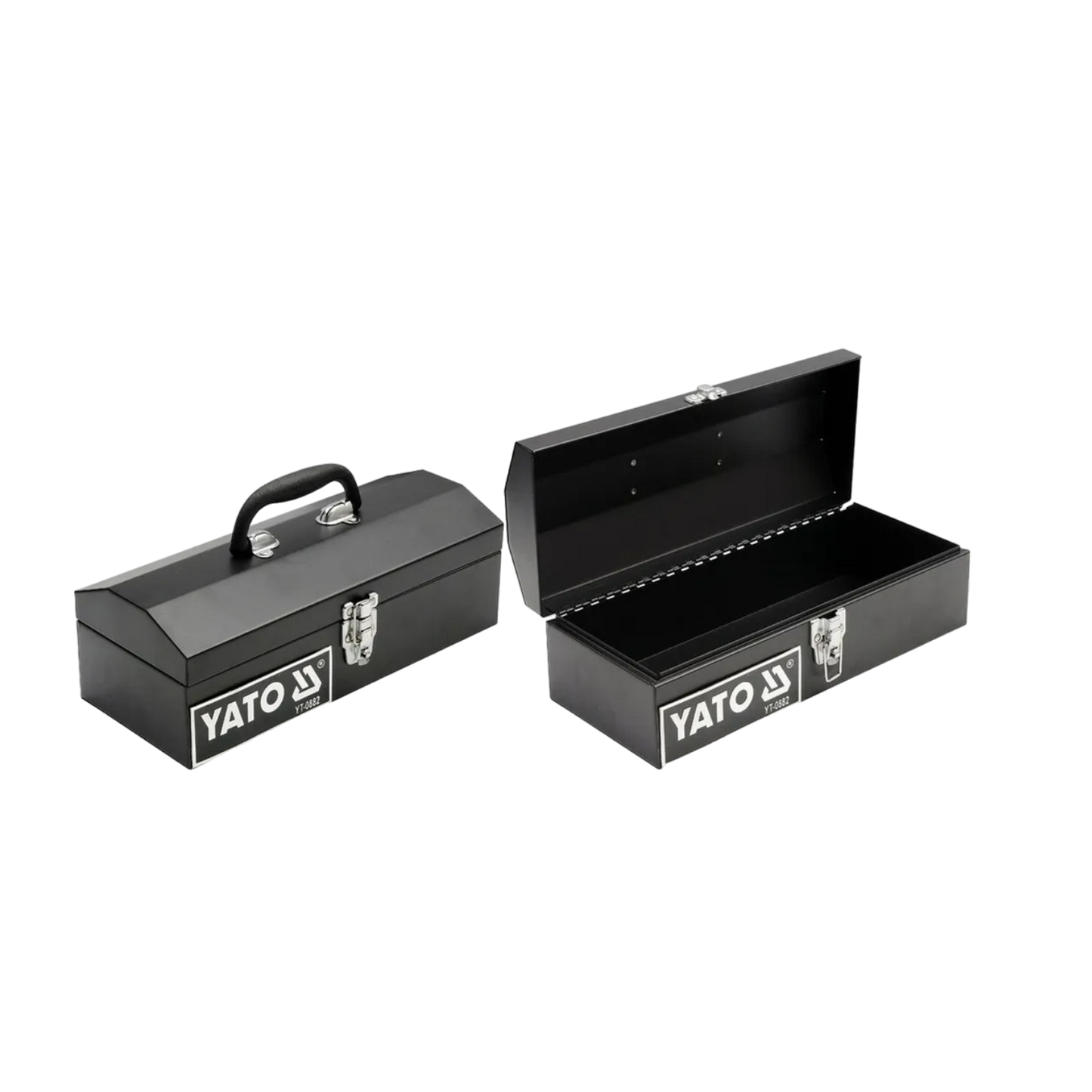 Yato Metall Werkzeugkasten - Schwarz, Werkzeugkoffer mit Schnellverschluss