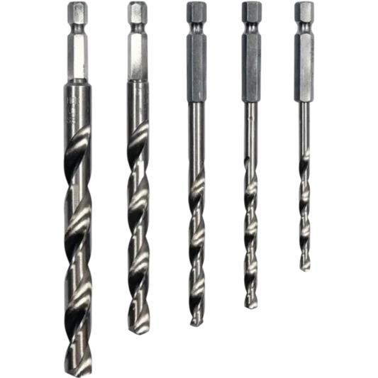 5 Metallbohrer Spiralpohrer Bohrer Satz HSS Hex Sechskant Aufnahme 4 5 6 8 10 mm