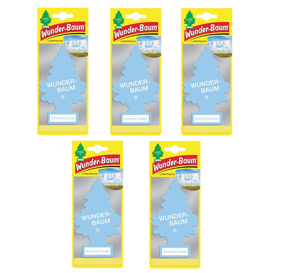5x Wunderbaum Summer Cotton Baum Autoduft Auto Lufterfrischer Spiegel Raumduft