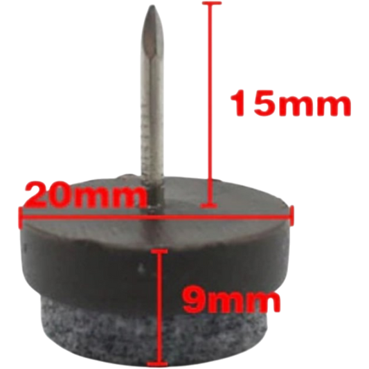 12x Filzgleiter Möbelgleiter robust Filz Stuhlgleiter Gleiter Nagel 20mm Schutz