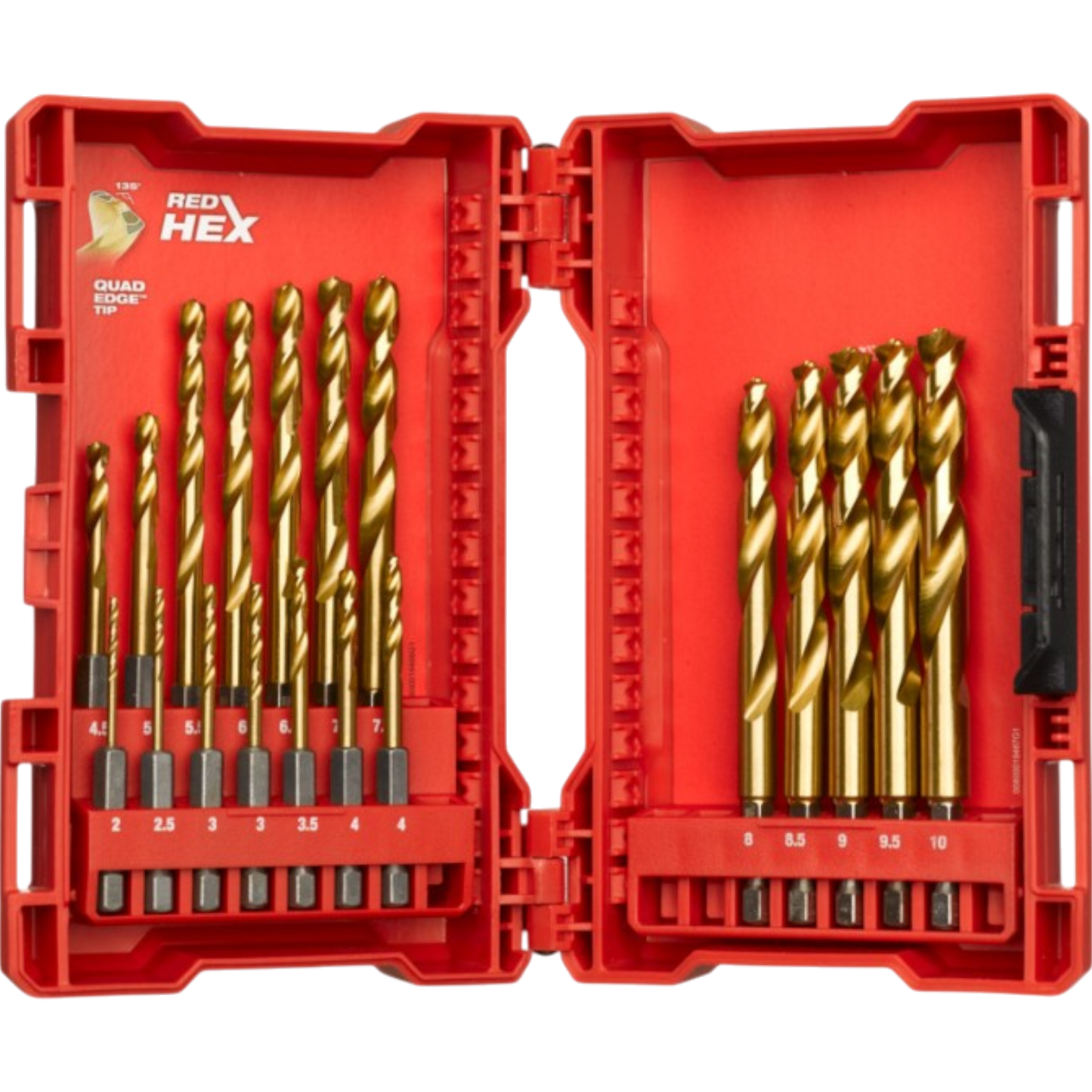 Milwaukee Stahl Metall Bohrer Set 19tlg 2-10mm HSS-G Titanium 1/4"-Hex-Schaft