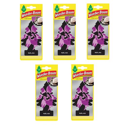 5x Wunderbaum Relax Duft Baum Autoduft Auto Lufterfrischer Spiegel Raumduft