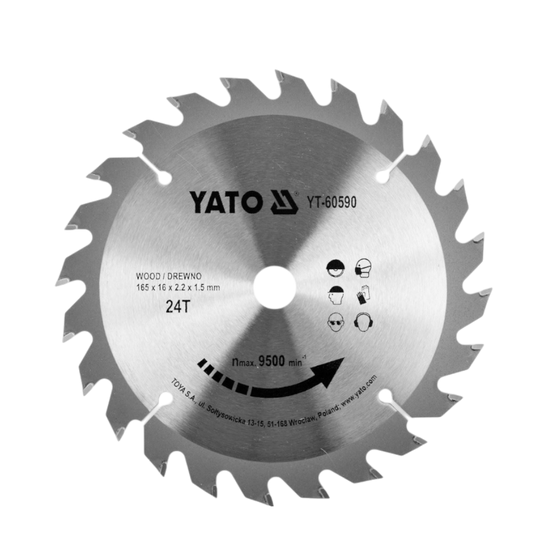 Kreissägeblatt Holzsäge 165x16x2,2x1,5mm 24T TCT Sägeblatt Scheibe 9500min1