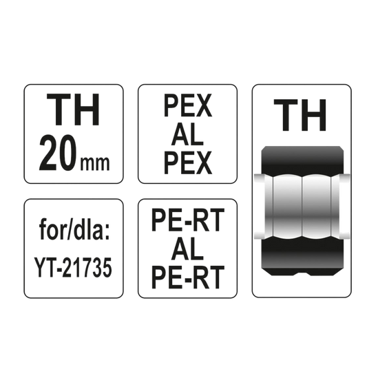 Adapter Crimpzange 20mm Ersatzbacken Rohrverbinder für U-Rohr TYP TH Carbonstahl