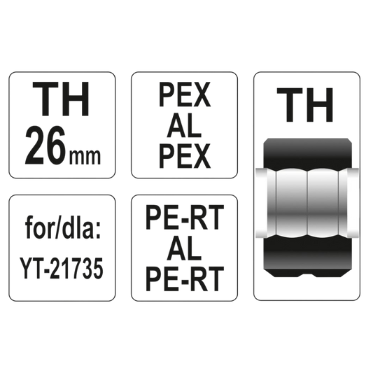 Adapter Crimpzange 26mm Ersatzbacken Rohrverbinder für U-Rohr TYP TH Carbonstahl