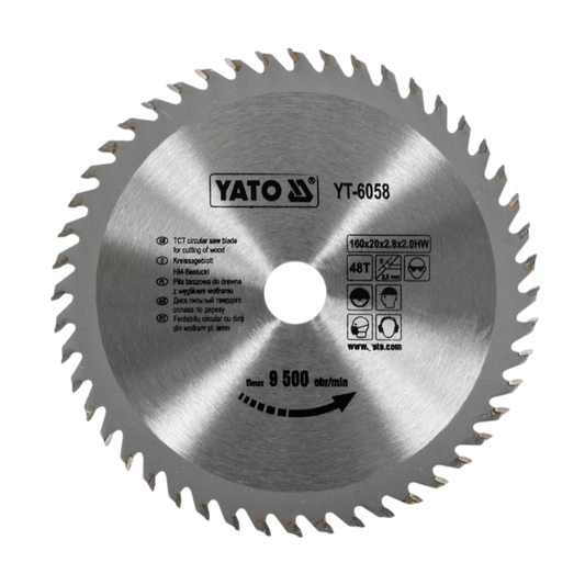 Kreissägeblatt Holzsäge 160x20x2,8x2mm 48T TCT Sägeblatt Scheibe 9500min1