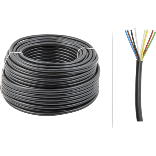 50m 7 Poliges Adriges Kabel 1,5mm² Anhänger Kfz PKW Transporter Trailer elektro