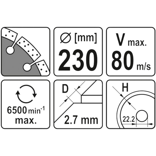 Diamant-Trennscheibe 230 x 22,2 Fliesen Beton Mauerwerk Stein für Trennschleifer