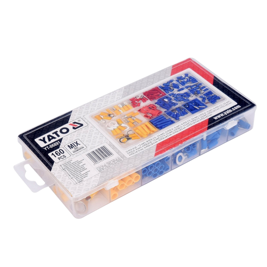 Kabelschuhe Steckverbinder 160tlg Verbindersatz Flachstecker Set Box Auto Crimp