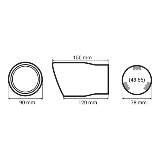 Auspuff Endrohrblende Auspuffblende Carbon Endstück Rund bis max 65 mm Universal