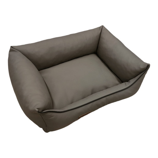 Hundebett Hundekorb Hundekissen Hundesofa Liegeplatz Kunstleder Gr. S Grau