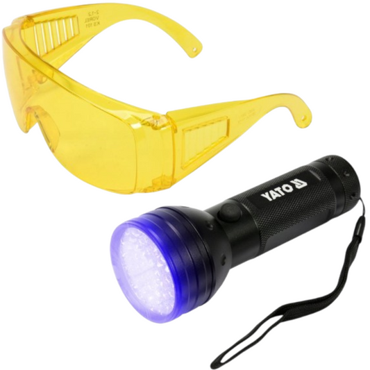 UV LED Lecksuchlampe Klimaanlage Set Leckagen Schutzbrille Suchlampe Reparatur