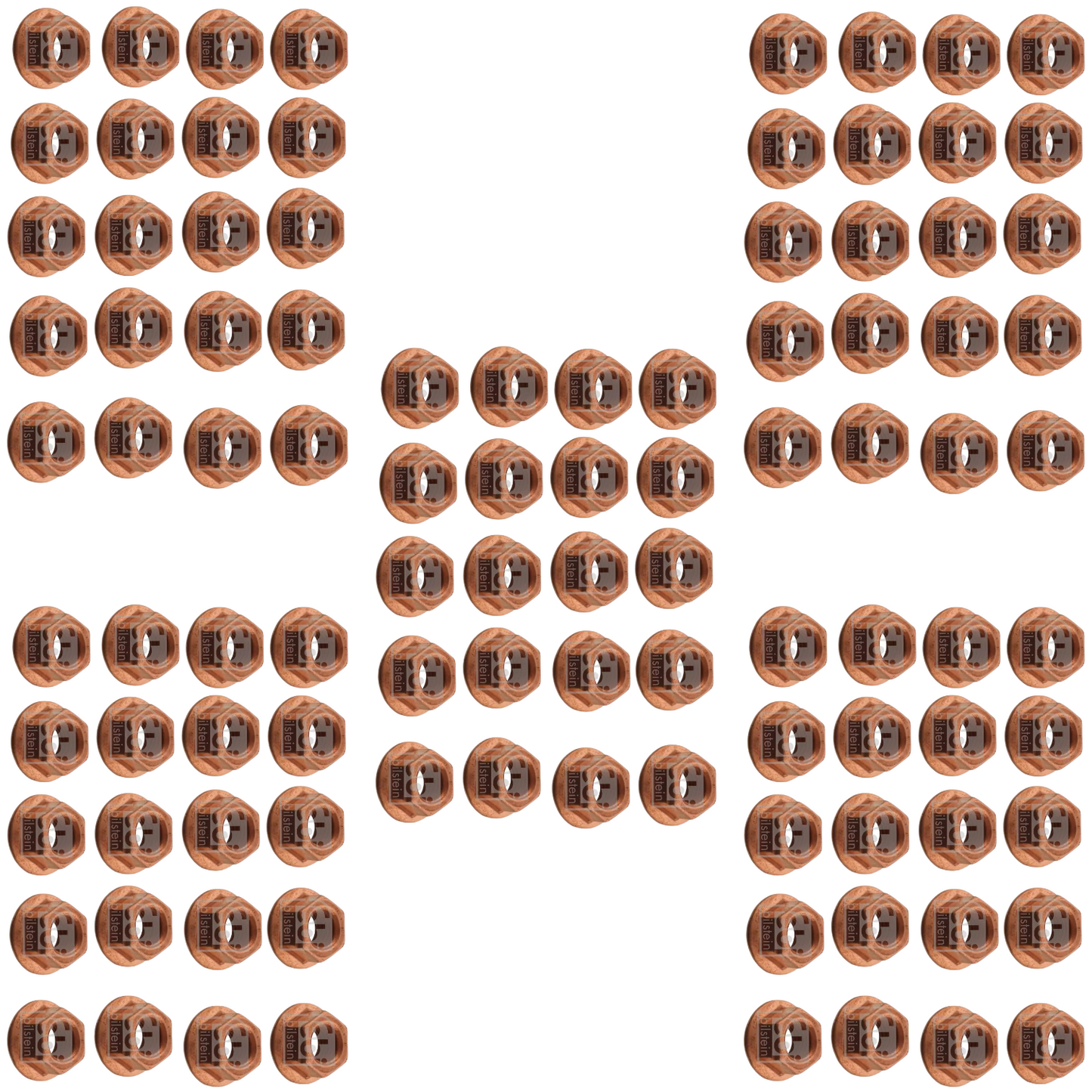 100 Febi Kupfermutter Krümmer Bund M8 x1,25 Cu-Muttern Auspuff Selbstsichernd 12