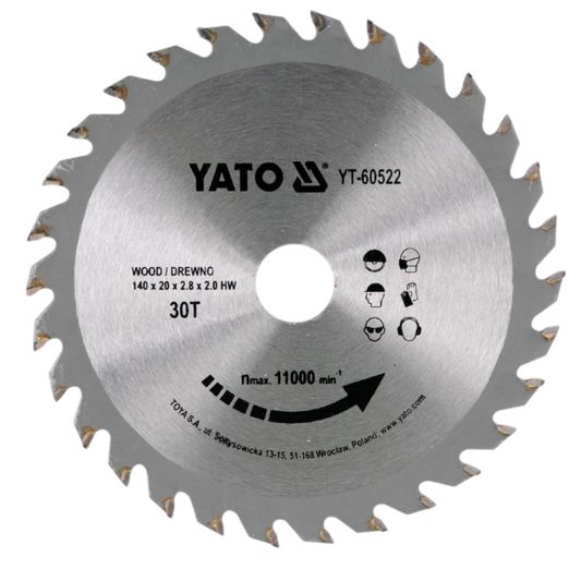Kreissägeblatt Holzsäge 140x20x2,8x2mm 30T TCT Sägeblatt Scheibe 11000min1