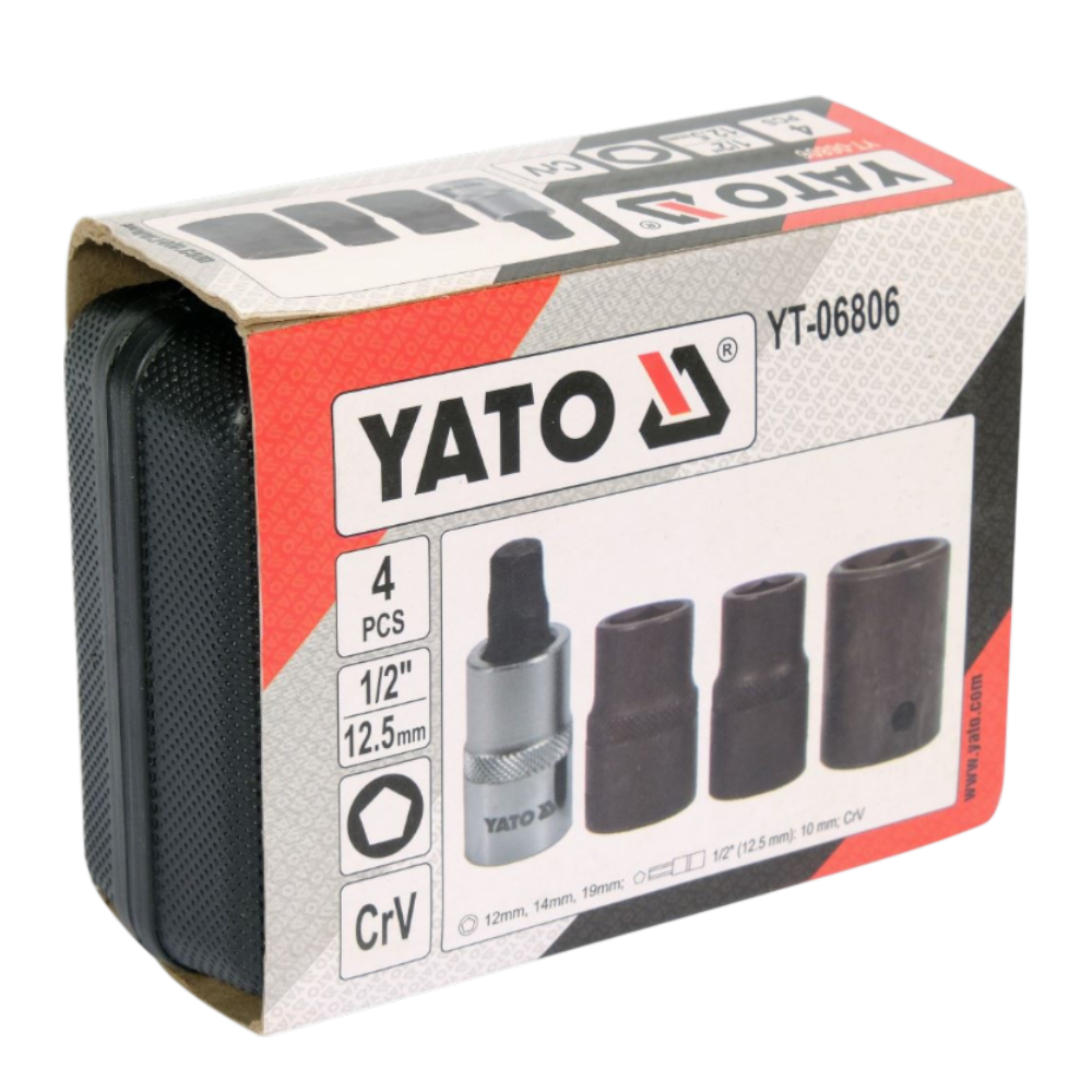 Bremsen Steckschlüsselsatz 4tlg. Bremssattel-Einsatz Satz 1/2" Stecknuss 5-Kant