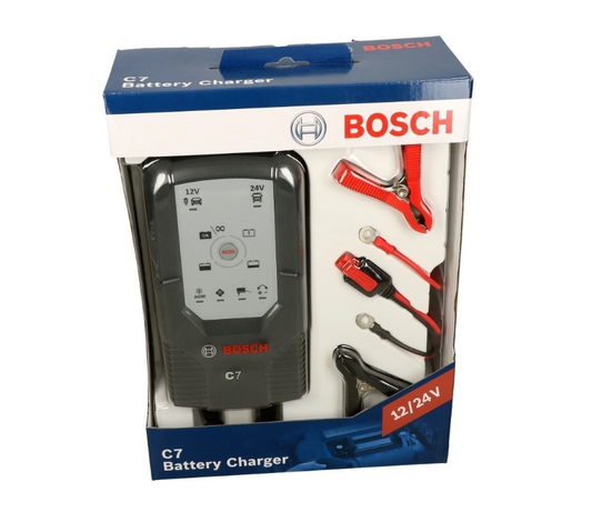 BOSCH C7 elektronisches Ladegerät 12V / 24V Batterieladegerät Kfz Boot 14-230Ah