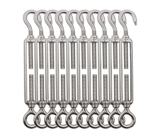 10x M5 Spannschloss Seilspanner Edelstahl Zaunspanner Haken Öse Garten Drahtseil