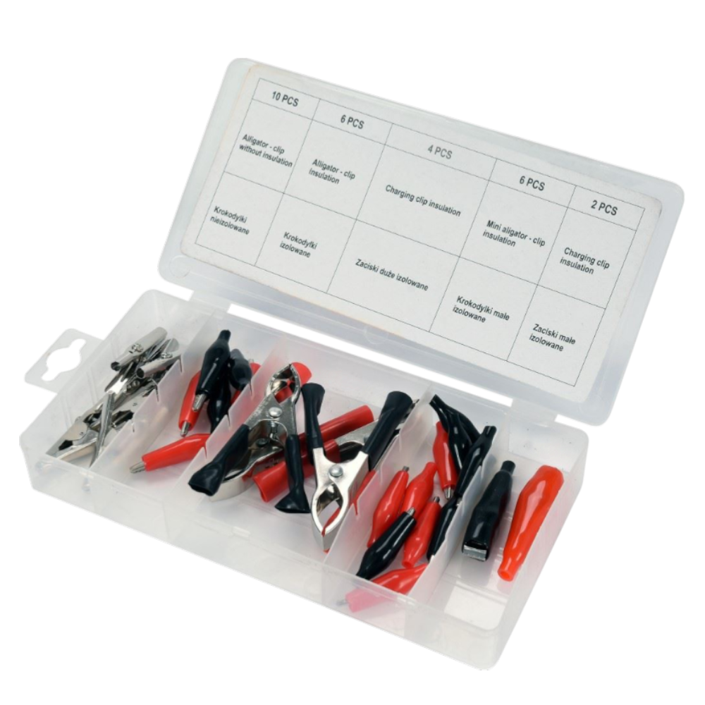Krokodilklemmen elektrisch Krokoklemmen Mix Sortiment 28tlg. Autobatterie