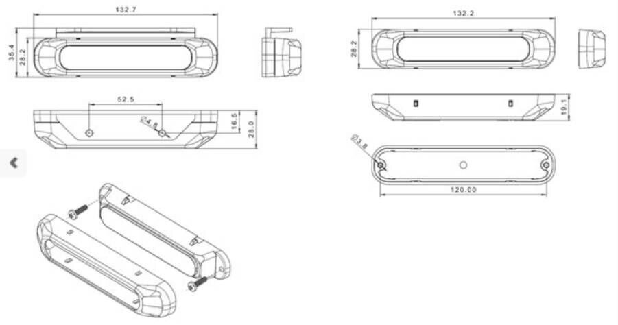 Magneti Marelli LAQ050 Tagfahrlicht Satz 2x 3W Tagfahrleuchte 12/24/36V LED DRL