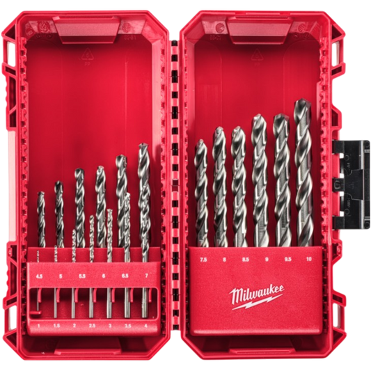 Milwaukee HSS-G Metallbohrer 19tlg Set Thunderweb 1-10 Stahlbohrer Eisenbohrer