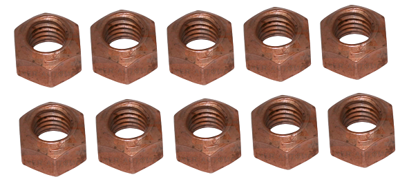 10 Kupfermuttern M8 x 1,25 Krümmer SW 12 Cu-Mutter Auspuff Abgasanlage Rohr